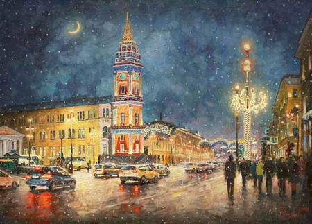 2020г., Петербург, Невский проспект, х.м., 50х70см., автор Разживин Игорь, сайт: <a href="http://www.rivart.ru">www.rivart.ru</a>
