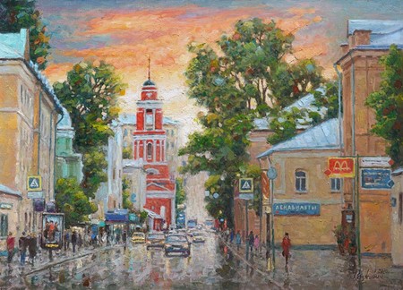 Москва, Пятницкая улица, х.м., 50х70см., автор Разживин Игорь, сайт: <a href="http://www.rivart.ru">www.rivart.ru</a>