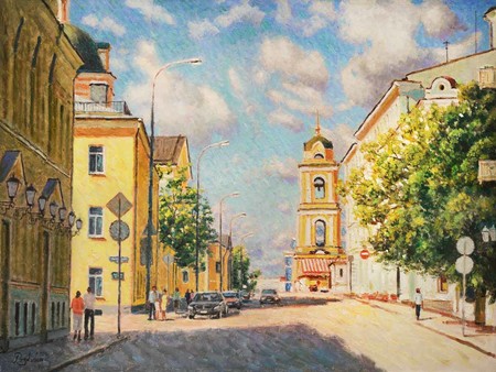 Москва, улица Рождественка, х.м., 60х80см., автор Разживин Игорь, сайт: <a href="http://www.rivart.ru">www.rivart.ru</a>