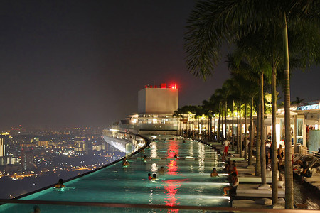 Сингапур, бассейн на крыше казино <a href="http://monemo.ru/rest/zhemchuzhina-vodnoy-gladi-v-oblakax/">Marina Bay Sands</a>